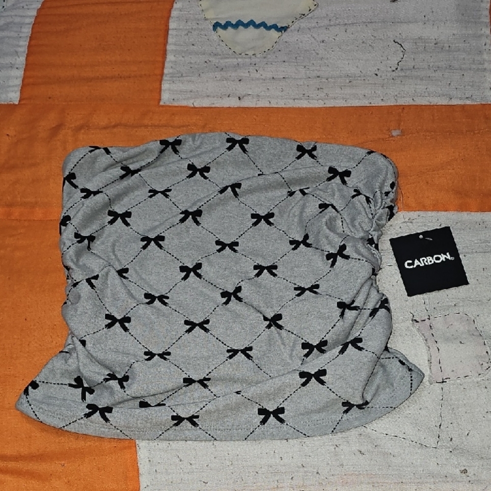 CARBON Womens Sz Small Gray And Black Tube Top! Bows! NWTS